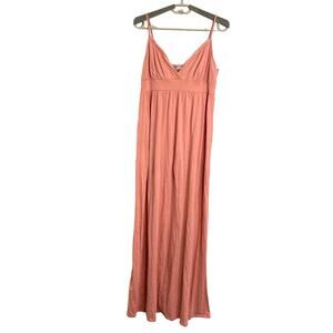 Victoria Secrets womens Long Maxi Dress Sleeveless Peachy Nude Size Large NWT